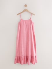 Pink Linen Strappy Dress - Image 1 of 1