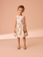 Laura Ashley Cream Floral Bubble Hem Dress - Image 2 of 11