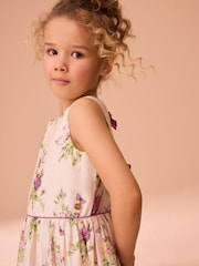 Laura Ashley Cream Floral Bubble Hem Dress - Image 3 of 11