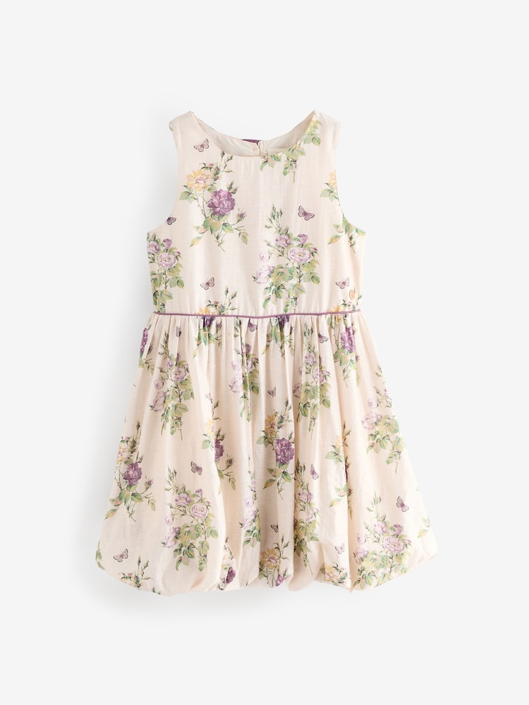 Laura Ashley Cream Floral Bubble Hem Dress - Image 6 of 11