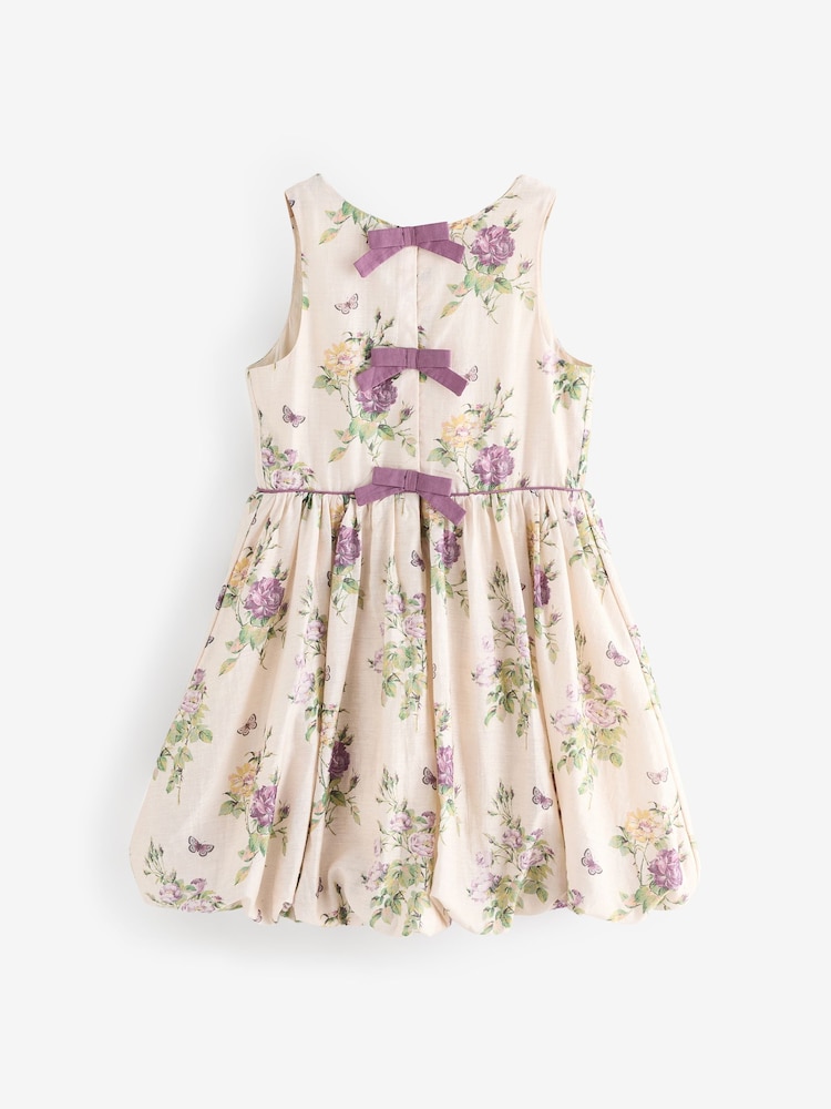 Laura Ashley Cream Floral Bubble Hem Dress - Image 7 of 11