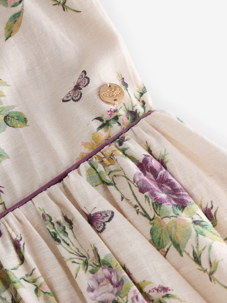 Laura Ashley Cream Floral Bubble Hem Dress - Image 9 of 11