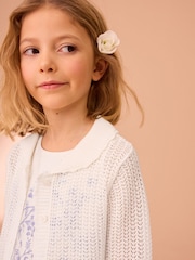 Laura Ashley Ecru White Knit Cardigan - Image 4 of 5