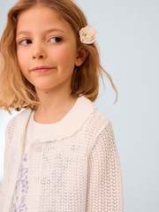 Laura Ashley Ecru White Knit Cardigan - Image 6 of 9