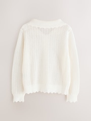 Laura Ashley Ecru White Knit Cardigan - Image 7 of 9