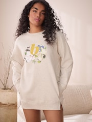 B by Ted Baker Cotton Cream Longline Sweatshirt - Image 1 of 5