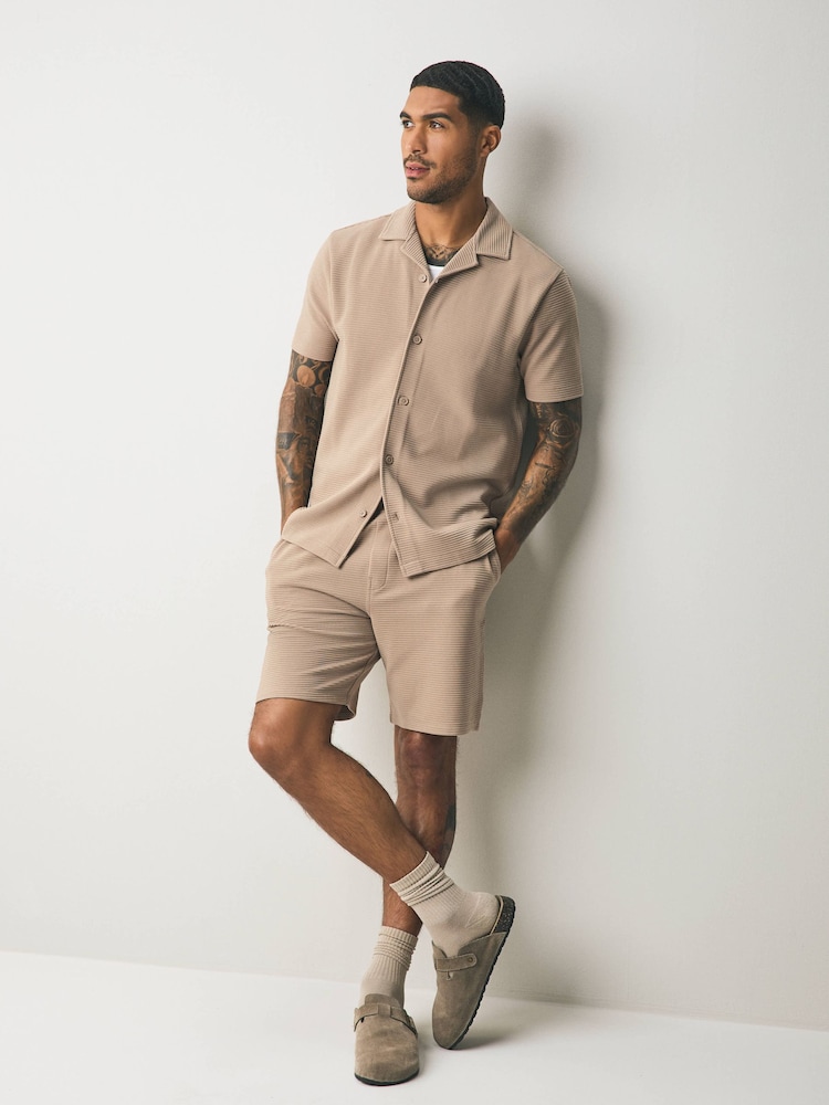 Negro/gris/neutro - Textured Coord Shirt And Shorts Set 3 Pack - Imagen 1 de 16