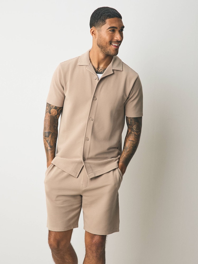 Negro/gris/neutro - Textured Coord Shirt And Shorts Set 3 Pack - Imagen 2 de 16