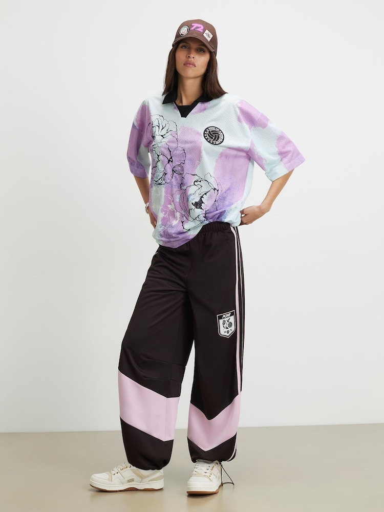River Island Blue/ Purple PONY Printed Polo Shirt - Image 1 of 4