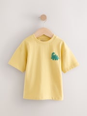 Yellow Dino Simple Short Sleeve T-Shirt (3mths-7yrs) - Image 1 of 4