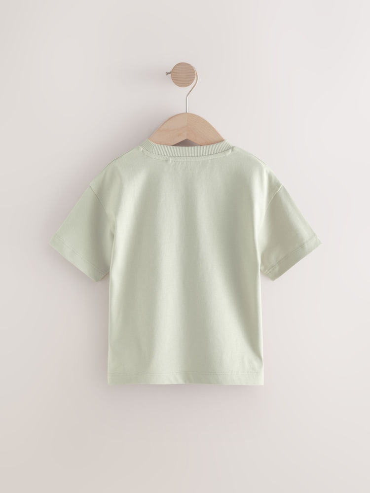 Sage Green Lemon Simple Short Sleeve T-Shirt (3mths-7yrs) - Image 2 of 4