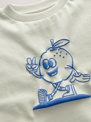 Sage Green Lemon Simple Short Sleeve T-Shirt (3mths-7yrs) - Image 3 of 4
