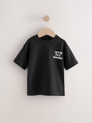 Black Slogan Simple Short Sleeve T-Shirt (3mths-7yrs) - Image 1 of 4
