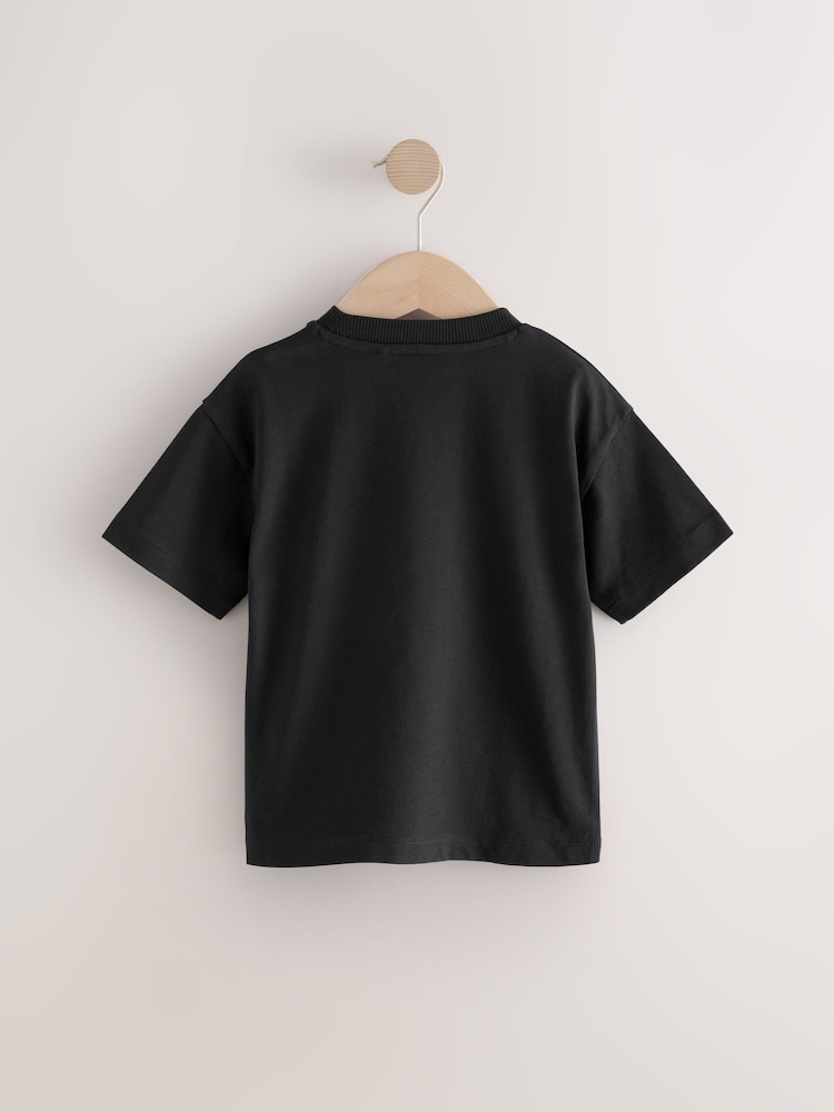 Black Slogan Simple Short Sleeve T-Shirt (3mths-7yrs) - Image 2 of 4