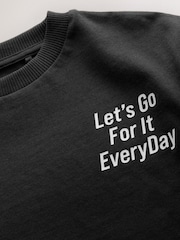 Black Slogan Simple Short Sleeve T-Shirt (3mths-7yrs) - Image 3 of 4