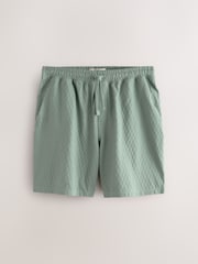 Blue/Sage Green/Grey Textured Coord Polo Shirt And Shorts Set 3 Pack - Image 13 of 17