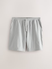Blue/Sage Green/Grey Textured Coord Polo Shirt And Shorts Set 3 Pack - Image 14 of 17