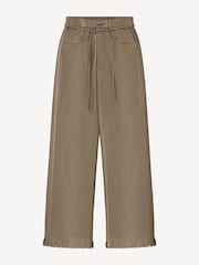 Nanushka Muted Khaki Harlee Leather Wide Leg Trousers - Image 6 of 6