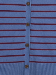 Gap Blue/Burgundy Stripe Crew Neck Cardigan - Image 5 of 5
