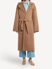 Nanushka Brown Alamo Wool/Silk Blend Robe Coat - Image 1 of 3