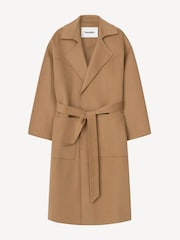 Nanushka Brown Alamo Wool/Silk Blend Robe Coat - Image 3 of 3