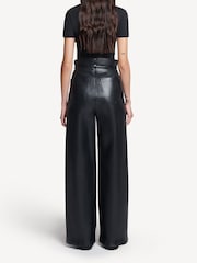 Nanushka Black Harlee Leather Wide Leg Trousers - Image 2 of 4