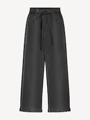 Nanushka Black Harlee Leather Wide Leg Trousers - Image 4 of 4