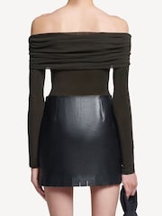 Nanushka Black Amily Stretch Bardot Top - Image 2 of 3