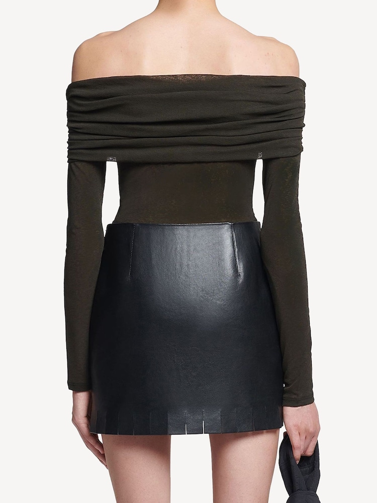 Nanushka Black Amily Stretch Bardot Top - Image 2 of 3
