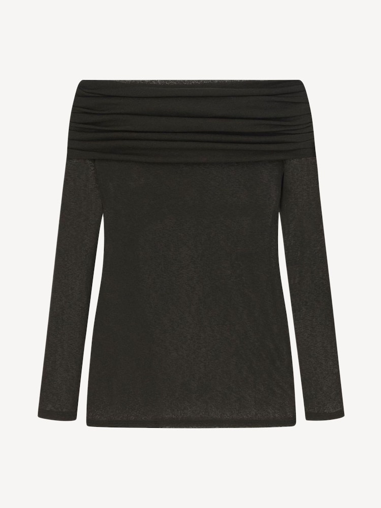 Nanushka Black Amily Stretch Bardot Top - Image 3 of 3
