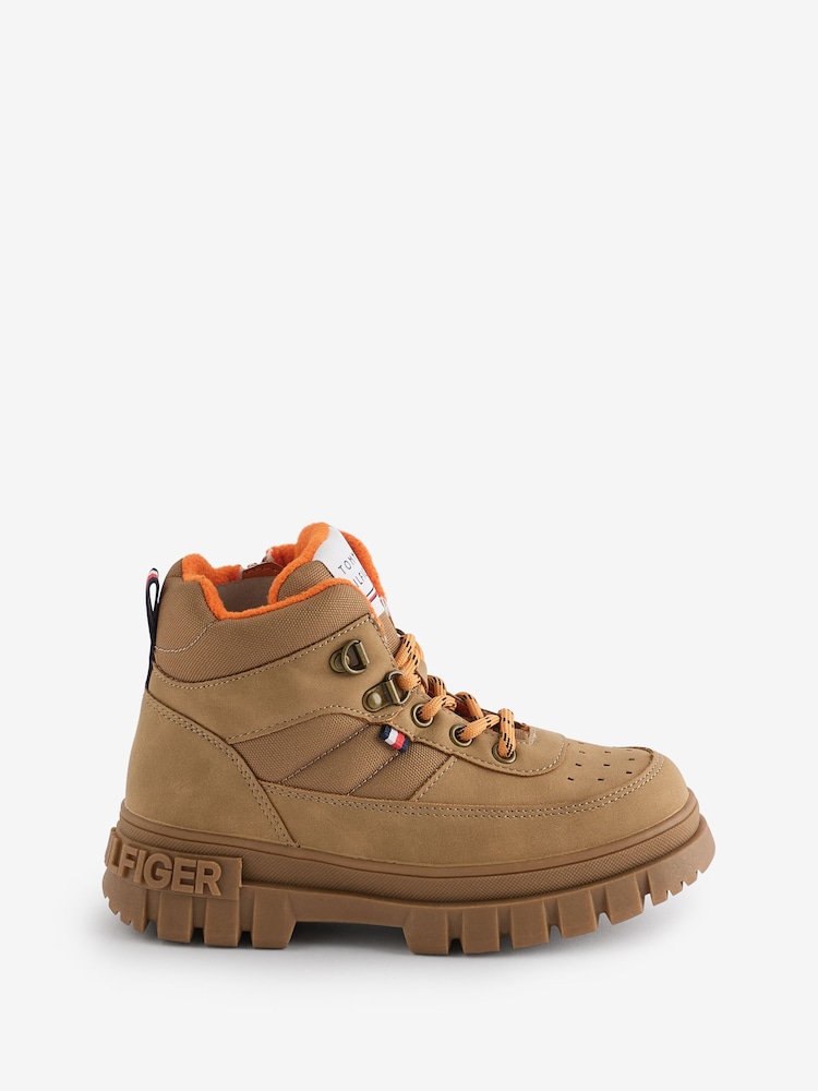 Tommy Hilfiger Cream Lace-Up Boots - Image 1 of 1