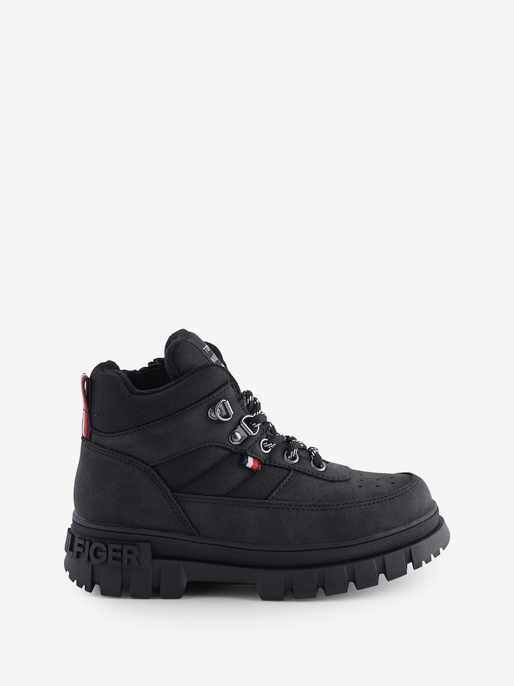 Tommy Hilfiger Black Lace-Up Boots - Image 1 of 1