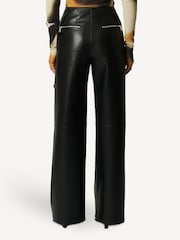 Nanushka Black Hayes Leather Straight Leg Trousers - Image 2 of 3