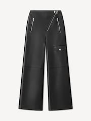 Nanushka Black Hayes Leather Straight Leg Trousers - Image 3 of 3