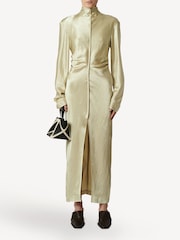 Nanushka Green Cosett Satin Maxi Dress - Image 1 of 2
