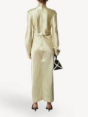 Nanushka Green Cosett Satin Maxi Dress - Image 2 of 2