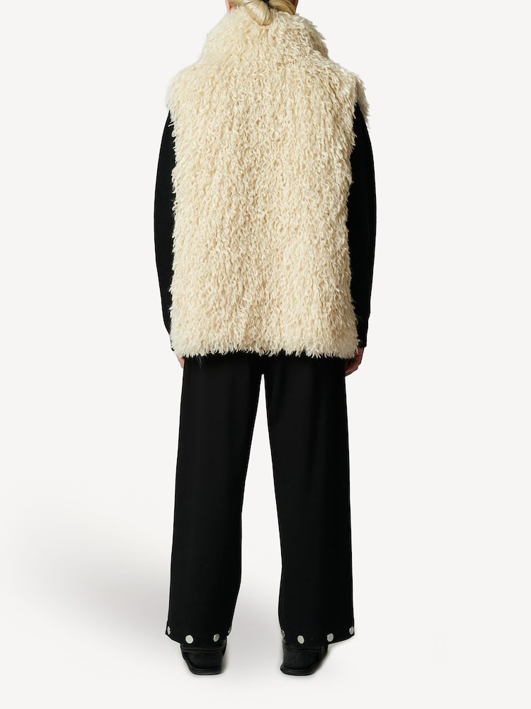 Nanushka Cream Ried Racka Faux Fur Gilet - Image 2 of 3