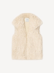 Nanushka Cream Ried Racka Faux Fur Gilet - Image 3 of 3