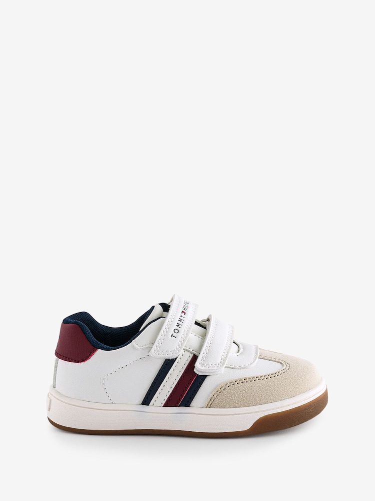 Tommy Hilfiger Nude Stripes Low Cut Velcro Trainers - Image 1 of 1