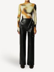 Nanushka Orange Harri Graffiti Print Rollneck Top - Image 1 of 4