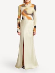 Nanushka Orange Harri Graffiti Print Rollneck Top - Image 3 of 4