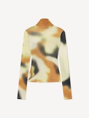 Nanushka Orange Harri Graffiti Print Rollneck Top - Image 4 of 4