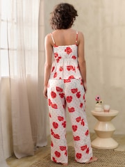 Bath & Body Works Red/White Poppy Cami Pyjamas - Image 3 of 5