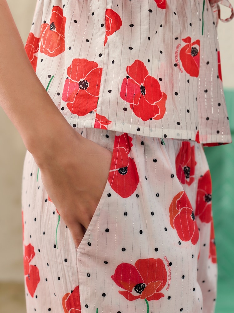 Bath & Body Works Red/White Poppy Cami Pyjamas - Image 5 of 5