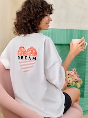 Bath & Body Works Red/White Poppy Oversized T-Shirt and Bike Shorts Set - Image 3 of 5