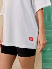 Bath & Body Works Red/White Poppy Oversized T-Shirt and Bike Shorts Set - Image 4 of 5