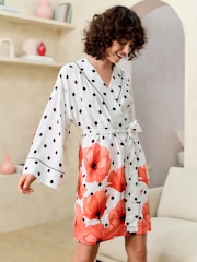 Bath & Body Works White/Red Poppy Lightweight Robe - Image 1 of 6
