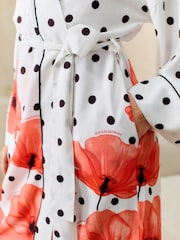 Bath & Body Works White/Red Poppy Lightweight Robe - Image 4 of 6