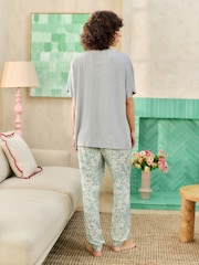 Bath & Body Works Green/Grey Leopard Print Jersey Pyjamas - Image 3 of 6