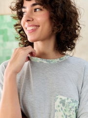Bath & Body Works Green/Grey Leopard Print Jersey Pyjamas - Image 5 of 6